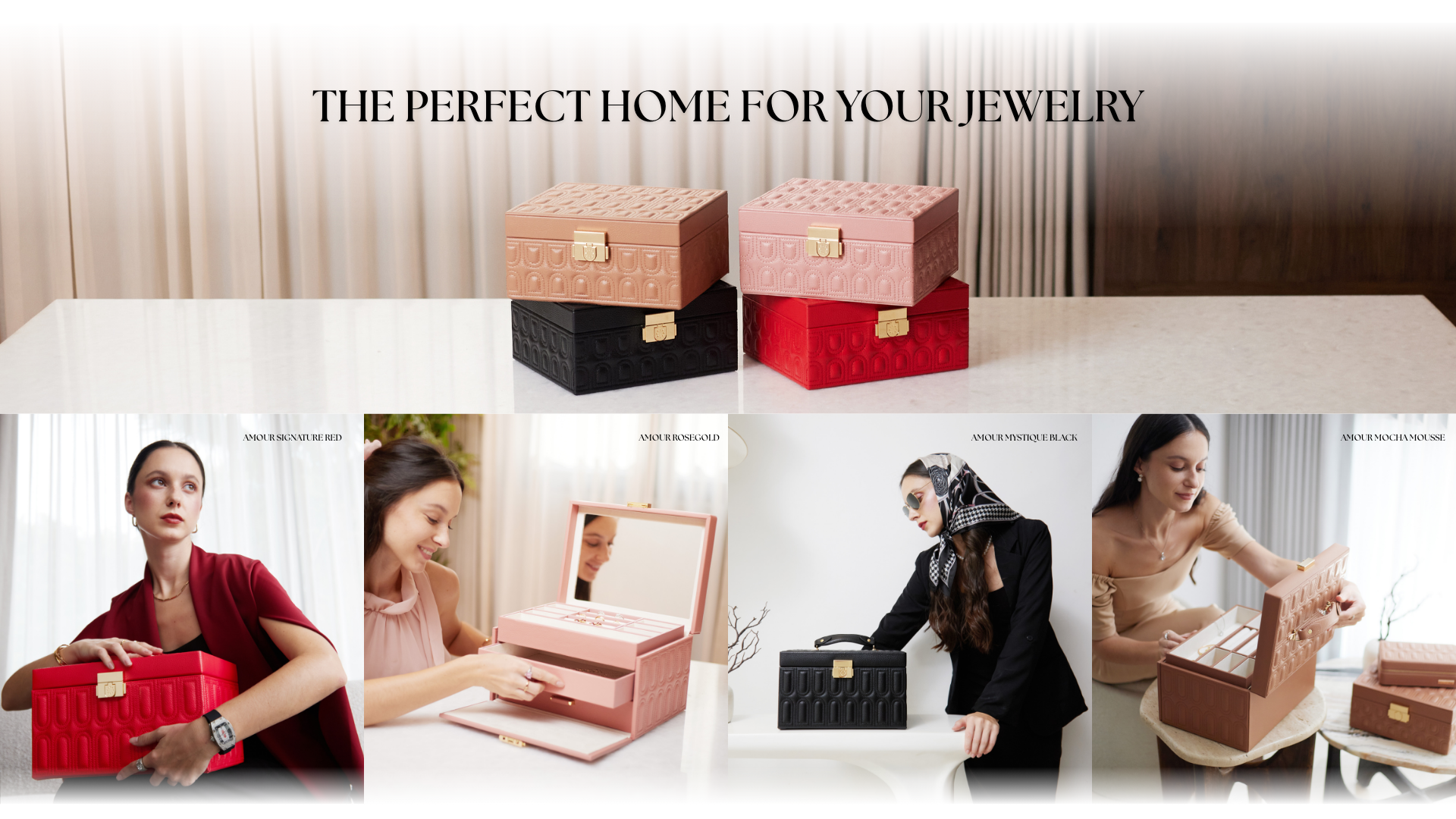 billstone jewelry box - amour series - leather