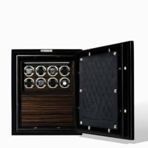 Billstone Reserve Safe Compact Type B – 8 Watch Winders – Black Ebony