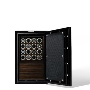 Billstone Reserve Safe Medium Type B – 16 Watch Winders – Black Ebony