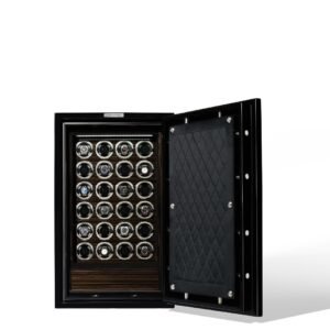 Billstone Reserve Safe Medium Type C – 24 Watch Winders – Black Ebony